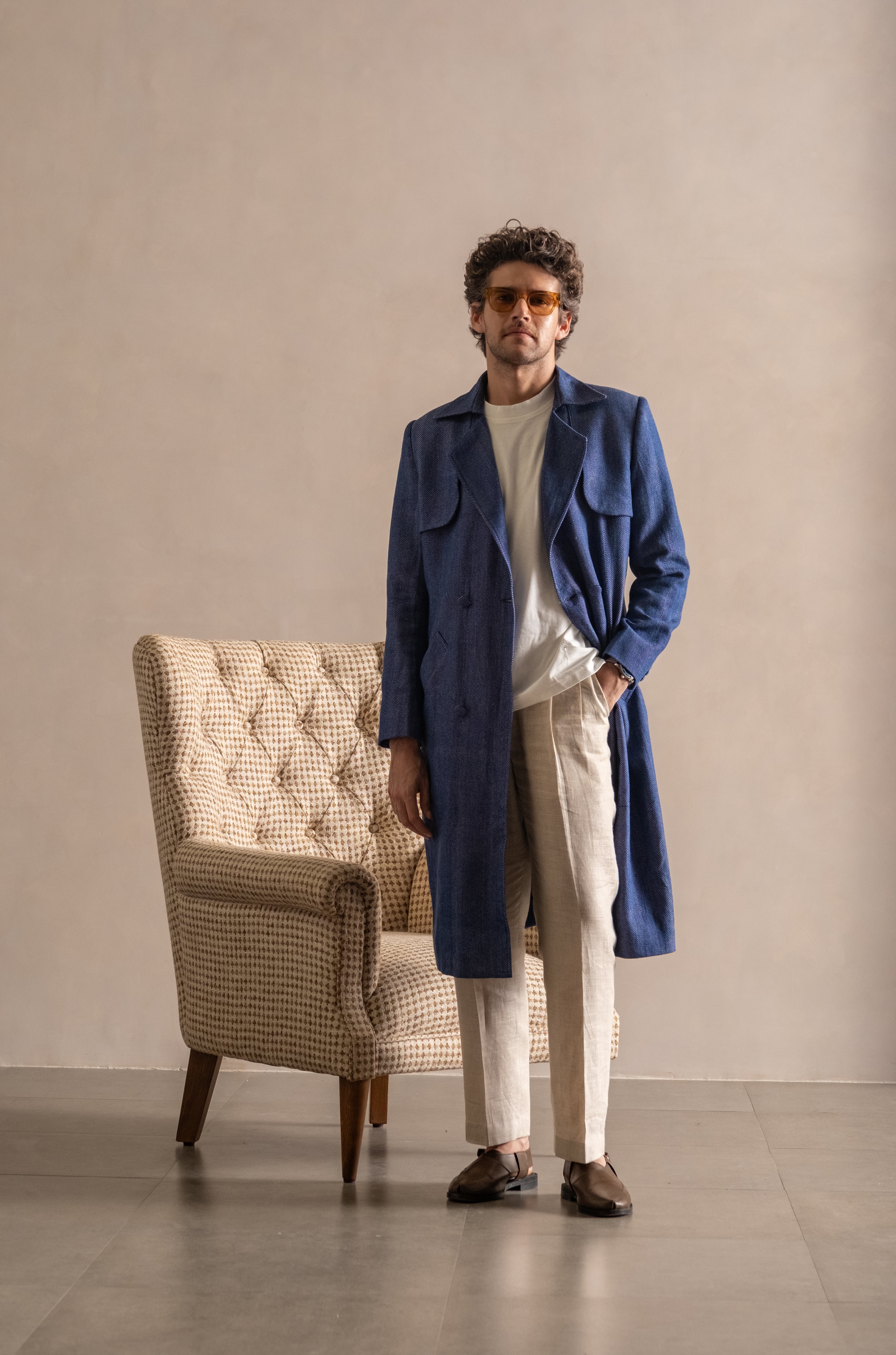 Denim Luxe French Coat