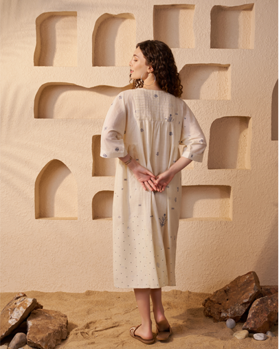 Ecru Jamdani Dress