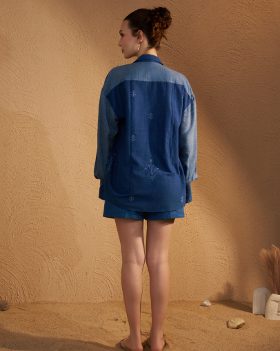 Indigo Jamdani Shirt