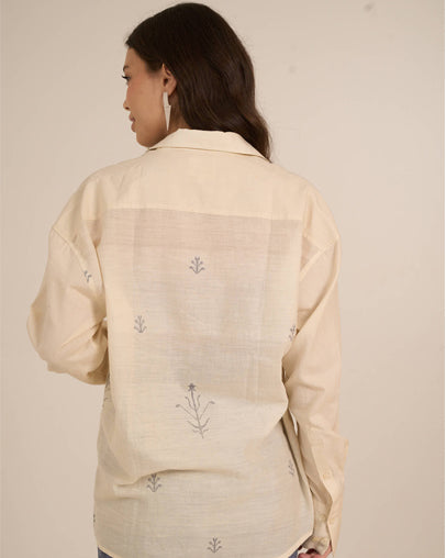 Ivory Meadow Embroidered Shirt