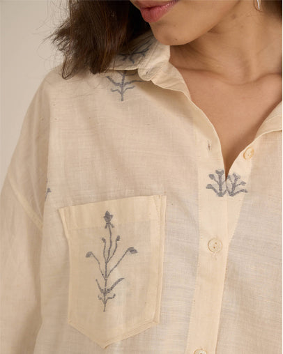 Ivory Meadow Embroidered Shirt