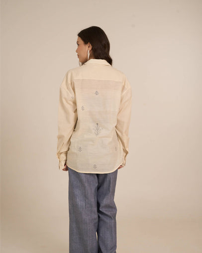 Ivory Meadow Embroidered Shirt
