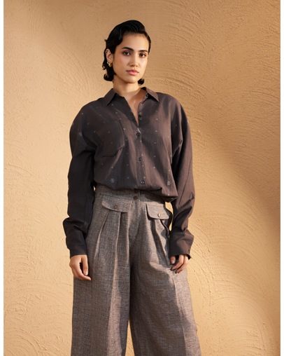 The Charcoal Jamdani Shirt