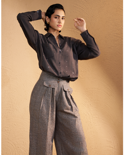 The Charcoal Jamdani Shirt