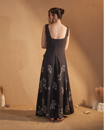 The Charcoal Rose Panel Dress