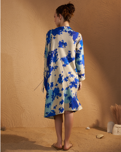 The Cobalt Cloud Silk Dress