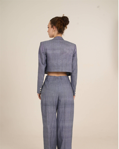 The Cropped Denim Khadi Blazer