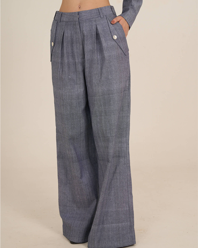 The Denim Khadi Wide Leg Trouser