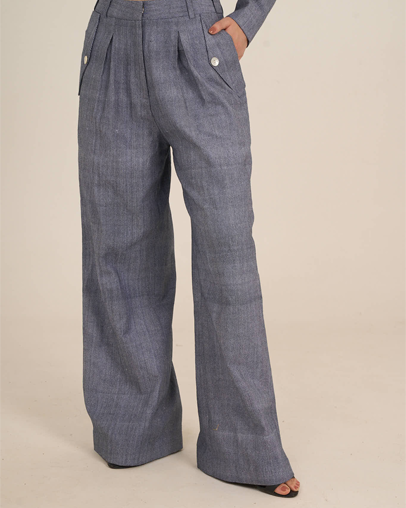 The Denim Khadi Wide Leg Trouser