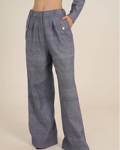 The Denim Khadi Wide Leg Trouser