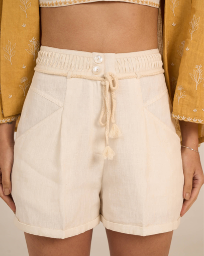 The Ecru Handloom Linen Short
