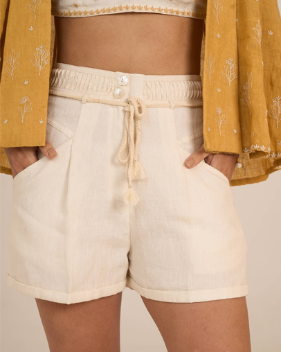 The Ecru Handloom Linen Short