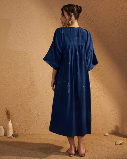 The Indigo Jamdani Dress