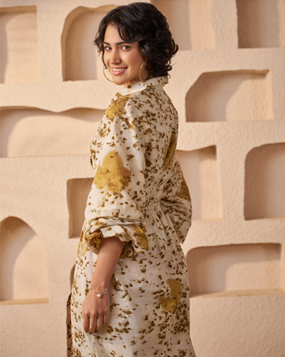 The Leaf Eco-Dyed Khadi Dress