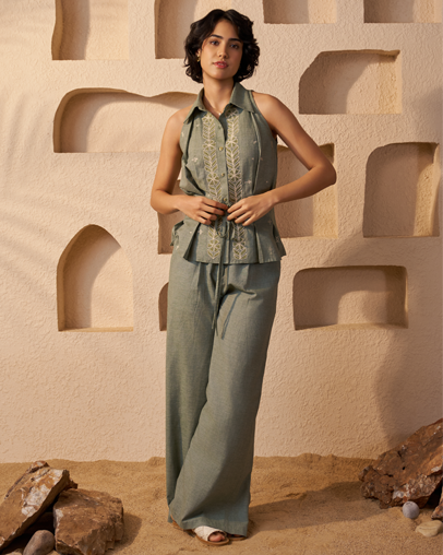 The Olive Khadi Co-ord Set