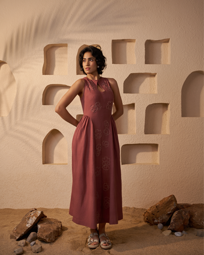 The Rose Khadi Floral Dress