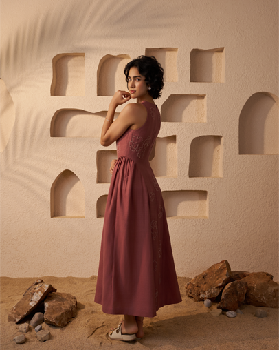 The Rose Khadi Floral Dress