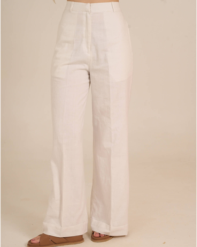 The Ecru Handloom Linen Trousers