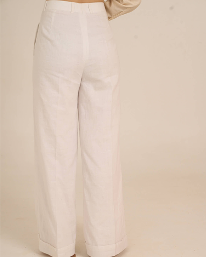 The Ecru Handloom Linen Trousers