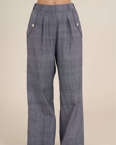 The Denim Khadi Wide Leg Trouser