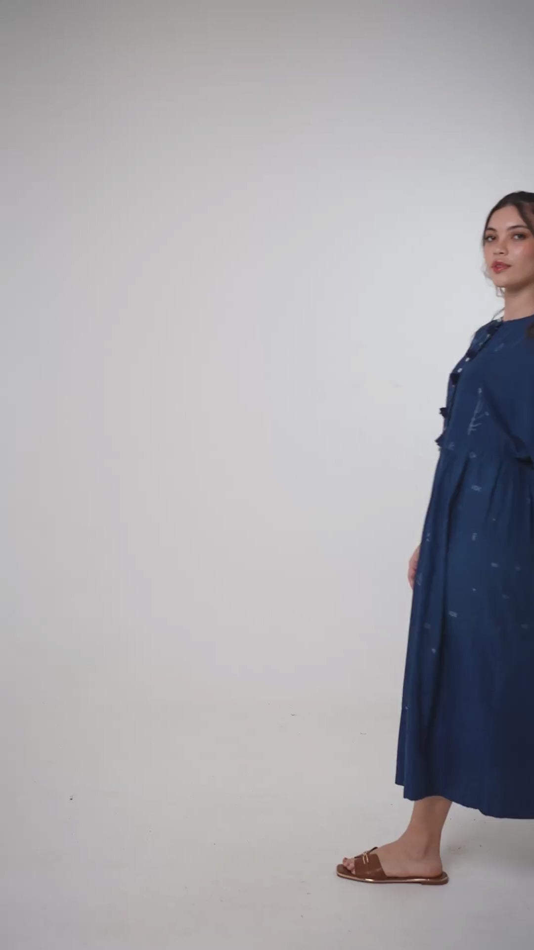The Indigo Jamdani Dress